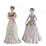 Royal Doulton Lady Figures Jessica Hn3850 & Kimberley HN3864, boxed with certs