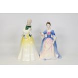 Royal Doulton Lady Figures Spring Time Hn4586 & Valerie Hn3904 with certs (2)