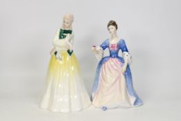 Royal Doulton Lady Figures Spring Time Hn4586 & Valerie Hn3904 with certs (2)