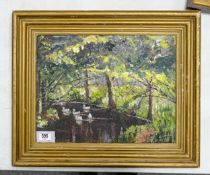 K Crozier oil painting on board, bearing original ROI part label to reverse. Measuring 34.5cm x 44.