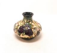 Moorcroft Tiger Lily squat vase . Height 11cm dated 1999. Boxed