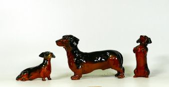Beswick Black and tan Dachshunds to include 1460, 1461 and 3013 (3)