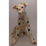 Emma Bridgewater large 'Polka Dot' pattern dog figure, 29cm in height.