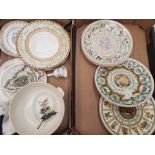 A mixed collection of ceramic items to include several Wedgwood calender plates together with a tray
