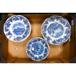 A quantity of Wedgwood Royal Homes of Britain blue and white plates and bowls