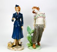 Two Continental figures depicting one lady in RAF uniform and another in desert setting