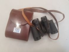 A Pair of Carl Zeiss Jena Jenoptem 8x30W Binoculars in leather case
