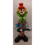 Itallian Glass Clown Figure. 34cm height