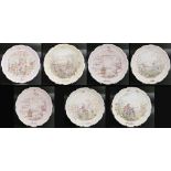 A collection of Royal Doulton Wind in The Willows patterned plates, two with colour standard or