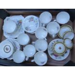 A collection of ceramic items to include Wedgwood preserve pots and saucers, Royal Stafford cups etc