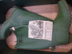 A pair of Hunter branded wellington boots, worn by The Duke of Edinburgh at The Stoke on Trent