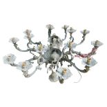 Vintage Flemish Style Brass 10 branch chandelier, diameter 90cm