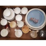 A collection of ceramic items to include Royal commemorative mugs, Ringtons mug, Spode mug, Wedgwood