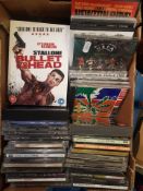 A mixed collection of CD's and DVD's to include Elvis, Russel Watson, Best of European Football