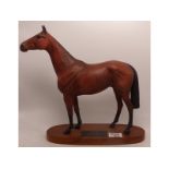 Beswick Connoisseur Racehorse Red Rum on Wood Base