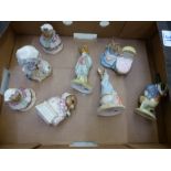 Royal Albert Beatrix Potter figures to include The Old Woman who Lived in a Shoe Knitting x 2,