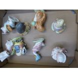 Royal Albert Beatrix Potter figures to include Benjamin wakes up, Little Pig Robinson, Tommy