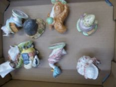 Royal Albert Beatrix Potter figures to include Benjamin wakes up, Little Pig Robinson, Tommy