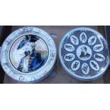 A collection of ceramic items to include decorative wall plates, 8 Wedgwood calendar plates, Spode