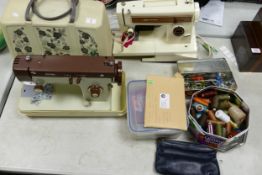 A collection of Vintage Sewing equipment to include Frister Rossman Beaver 2 & Jones Sewing Machine,