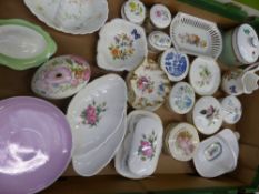 A collection of ceramic items to include Wedgwood lidded pots, Wedgwood basket, small Wedgwood