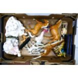 A collection of Beswick horses and Royal Doulton Lady Figures (mostly a/f)