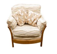 Late 20th century Light coloured Ercol Renaissance easy chair 2411-E (length 97cm)