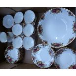 Royal Albert Old Country Roses pattern tea and dinner ware items to include 6 trio's, fruit saucers,