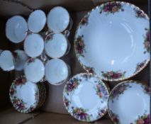 Royal Albert Old Country Roses pattern tea and dinner ware items to include 6 trio's, fruit saucers,