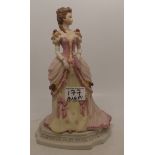 Coalport lady figure Evening Ball, bisque finish.