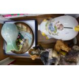A mixed collection of ceramic items to include Compton Woodhouse boxed plate, two Doulton embossed