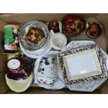 A mixed collection of ceramics to include Wedgwoord rectangular dish, Carlton Ware Rouge Royale