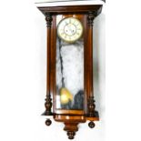 19th Century walnut Vienna wall clock . Length 102cm