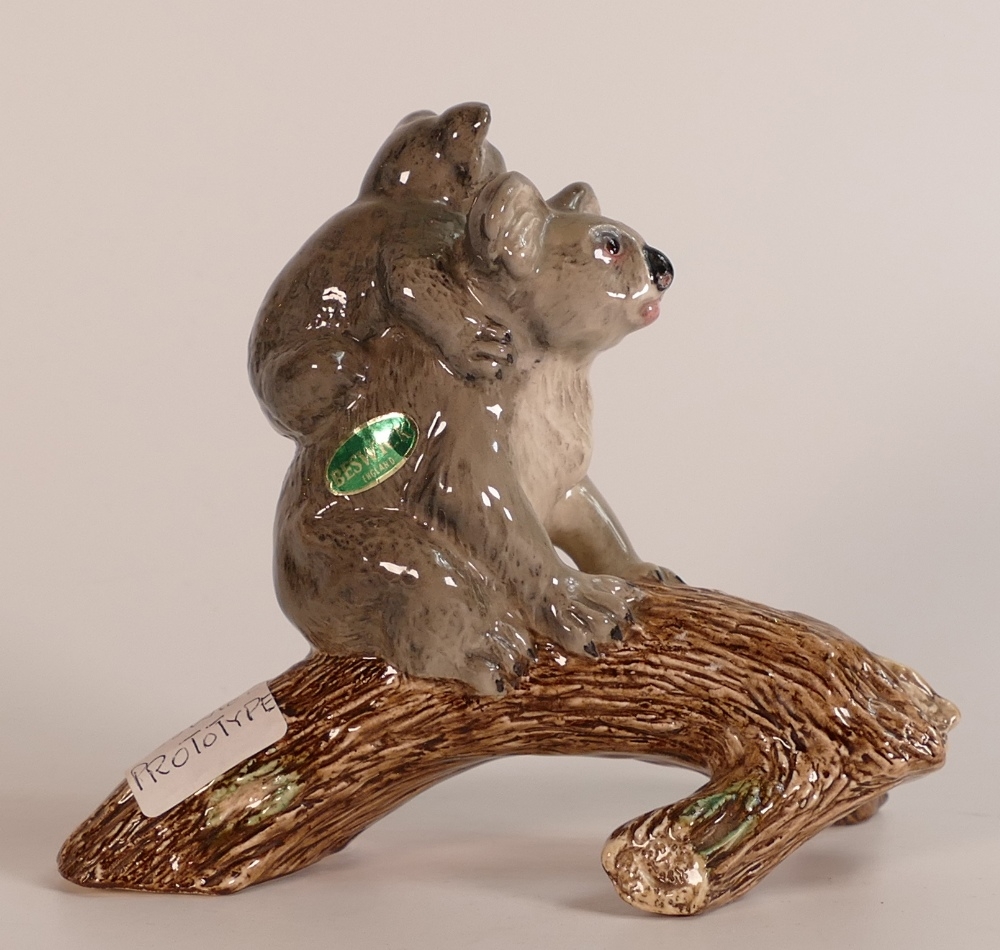 Beswick Prototype Figure of a Koala bear with baby on its back, climbing a tree branch, possibly - Image 6 of 6