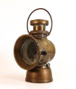 Brass lamp, Lucas King of the Road model 724, trimmed section around collar nearest base of