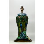 Moorcroft Verley patterned lamp base designed by Rachel Bishop. Height including fittings 37cm