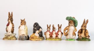Beswick Beatrix Potter figures to include -Benjamin Bunny sat on a Bank, Chippy Hackee, Benjamin