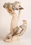 A rare Wade Earthenware model of a pair of love birds perched on a branch, designed by Colin