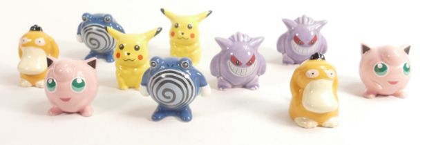 Two sets of Wade Pokemon figures, made in 2001 for the Nintendo Pokemon game. They are Polywhirl,