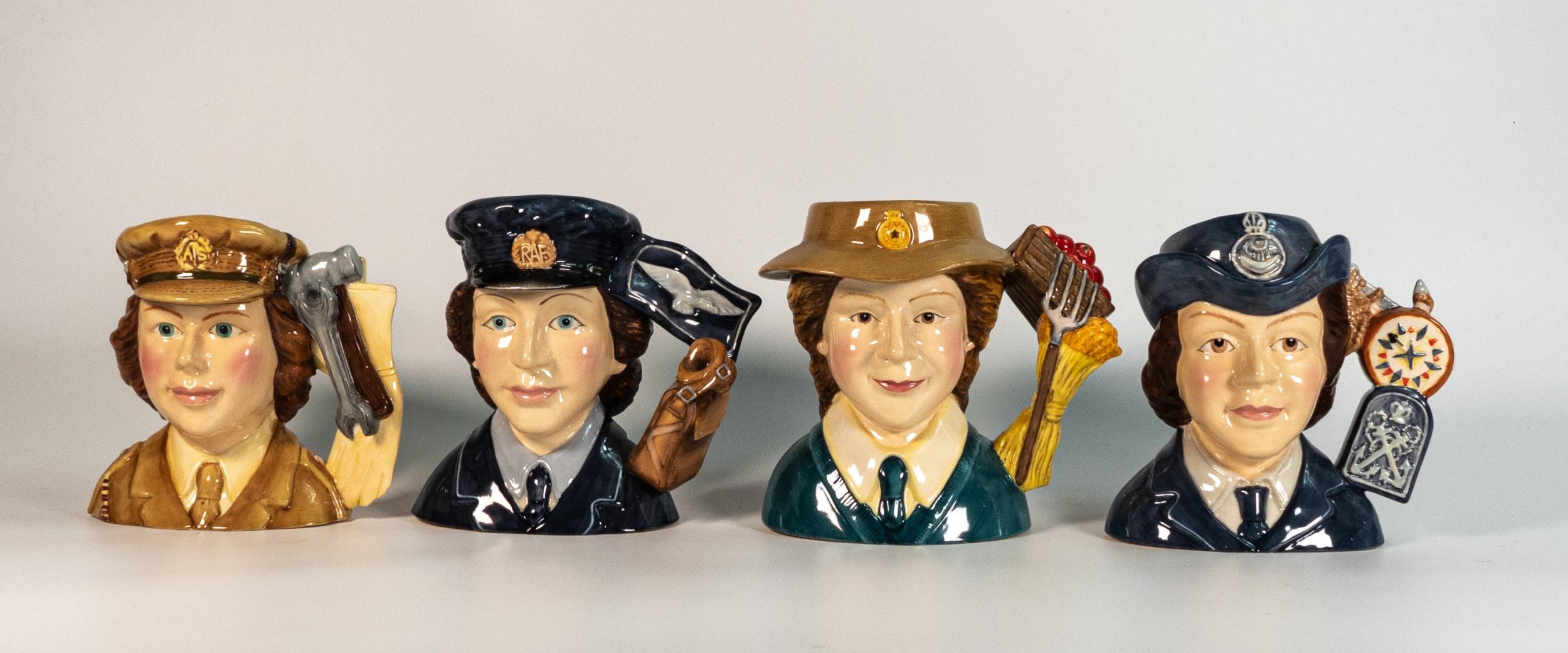 Royal Doulton character jugs to include Women's Royal Naval Service D7208, Women's Land Army