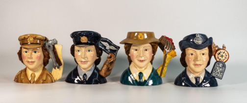Royal Doulton character jugs to include Women's Royal Naval Service D7208, Women's Land Army