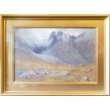 George Drummond Fish (1876-1938), Highland landscape, watercolour, signed, framed under glass, frame