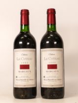Two bottles of 1992 Chateau le Coteau Margaux red wine (2)