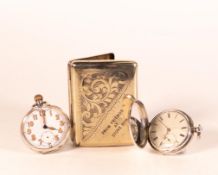 Gents full Hunter silver cased pocket watch with fusee movement by W & M Dodge Manchester, no key so