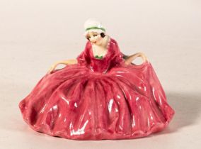 Royal Doulton early miniature figure Polly Peachum M21 in pink colourway, dated 1934, h.6cm.