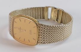 Omega de Ville gentleman's dress watch, quartz movement with hallmarked sterling silver bracelet,