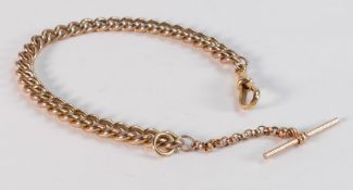9ct rose gold hollow link bracelet. Wearable length 19.5cm, weight 11.09g.
