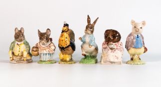 Beswick Beatrix Potter figures to include - Mrs Tiggy Winkle Takes Tea, Pigling Bland, Sally Henny
