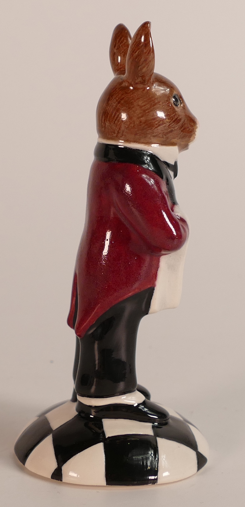 A Royal Doulton prototype Bunnykins figure of a Hotel Waiter holding a serviette and standing on a - Bild 3 aus 6