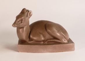 Wedgwood John Skeaping Jasperware Unique Ware Duiker Deer in grey / tan glaze by Norman Wilson,